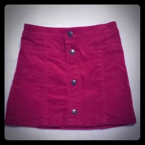Burgundy corduroy skirt.